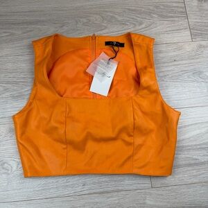 7 For All Mankind Orange Sleeveless Crop Top Festival Boho Women’s Size M NEW